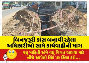 બિનજરૂરી કાંસ બનાવી રહેલા અધિકારીઓ સામે કાર્યવાહીની માંગ