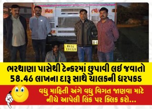 ભરથાણા પાસેથી ટેન્કરમાં છુપાવી લઇ જવાતો 58.46 લાખના દારૂ સાથે ચાલકની ધરપકડ