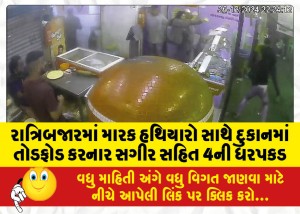 રાત્રિબજારમાં મારક હથિયારો સાથે દુકાનમાં તોડફોડ કરનાર સગીર સહિત 4ની ધરપકડ