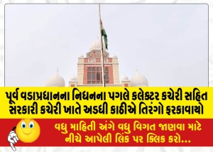 પૂર્વ વડાપ્રધાનના નિધનના પગલે કલેક્ટર કચેરી સહિત સરકારી કચેરી ખાતે અડધી કાઠીએ તિરંગો ફરકાવાયો