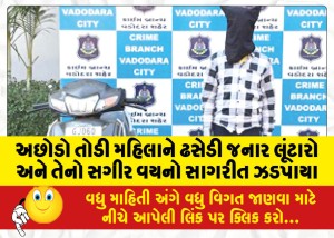 અછોડો તોડી મહિલાને ઢસેડી જનાર લૂંટારો અને તેનો સગીર વયનો સાગરીત ઝડપાયા