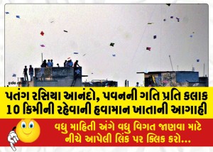 પતંગ રસિયા આનંદો, પવનની ગતિ પ્રતિ કલાક 10 કિમીની રહેવાની હવામાન ખાતાની આગાહી