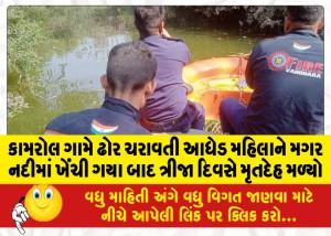 MailVadodara.com - A-middle-aged-woman-grazing-cattle-in-Kamarol-village-was-found-dead-on-the-third-day-after-she-was-dragged-into-the-Magar-river