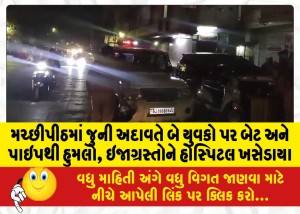 મચ્છીપીઠમાં જુની અદાવતે બે યુવકો પર બેટ અને પાઇપથી હુમલો, ઇજાગ્રસ્તોને હોસ્પિટલ ખસેડાયા