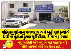 મહિલાનું સોનાનું મંગળસૂત્ર અને બુટ્ટી લઇ ઠગોએ થેલીમાં પૂંઠાંના ટુકડા મૂકી દીધા, 3 સામે ફરિયાદ