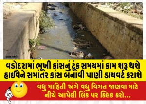 વડોદરામાં ભૂખી કાંસનું ટૂંક સમયમાં કામ શરૂ થશે હાઈવેને સમાંતર કાંસ બનાવી પાણી ડાયવર્ટ કરાશે