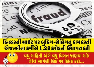 બિલ્ડરની સાઇટ પર બુકિંગ-સેલિંગનું કામ કરતી એજન્સીના કર્મીએ 1.28 કરોડની ઉચાપત કરી