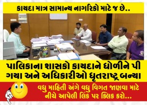 પાલિકાના શાસકો કાયદાને ધોળીને પી ગયા અને અધિકારીઓ ધૃતરાષ્ટ્ર બન્યા