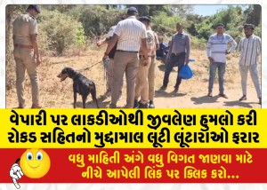 વેપારી પર લાકડીઓથી જીવલેણ હુમલો કરી રોકડ સહિતનો મુદ્દામાલ લૂંટી લૂંટારાઓ ફરાર
