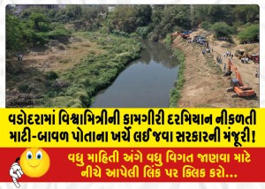 વડોદરામાં વિશ્વામિત્રીની કામગીરી દરમિયાન નીકળતી માટી-બાવળ પોતાના ખર્ચે લઈ જવા સરકારની મંજૂરી!