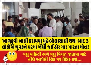 ખાળકુવો ખાલી કરાવવા મુદ્દે બોલાચાલી થયા બાદ 3 લોકોએ યુવકને ઘરમાં ખેંચી જઈ ઢોર માર મારતા મોત!