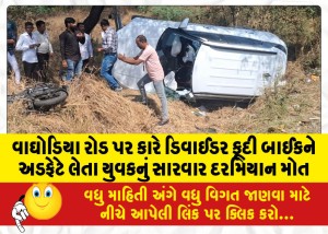 વાઘોડિયા રોડ પર કારે ડિવાઈડર કૂદી બાઈકને અડફેટે લેતા યુવકનું સારવાર દરમિયાન મોત