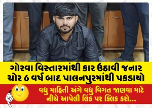 ગોરવા વિસ્તારમાંથી કાર ઉઠાવી જનાર ચોર 6 વર્ષ બાદ પાલનપુરમાંથી પકડાયો