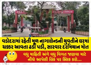 વડોદરામાં રહેતી મૂળ નાગાલેન્ડની યુવતીને ઘરમાં ચક્કર આવતા ઢડી પડી, સારવાર દરમિયાન મોત
