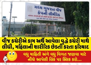 વીજ કચેરીએ કામ અર્થે આવેલા વૃદ્ધે કચેરી માથે લીધી, મહિલાની શારીરિક છેડતી કરતા ફરિયાદ