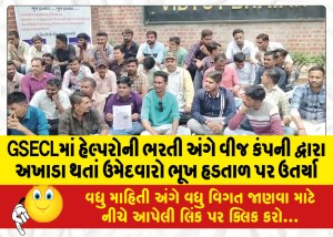GSECLમાં હેલ્પરોની ભરતી અંગે વીજ કંપની દ્વારા અખાડા થતાં ઉમેદવારો ભૂખ હડતાળ પર ઉતર્યા