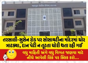 તરસાલી-સુસેન રોડ પર સોસાયટીના મંદિરમાં ચોર ત્રાટક્યા, દાન પેટી ન તૂટતા ચોરી થતા રહી ગઈ
