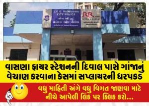 વાસણા ફાયર સ્ટેશનની દિવાલ પાસે ગાંજાનું વેચાણ કરવાના કેસમાં સપ્લાયરની ધરપકડ