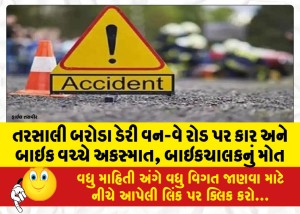 MailVadodara.com - Accident-between-car-and-bike-on-Tarsali-Baroda-Dairy-one-way-road-biker-dies
