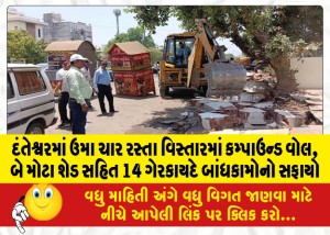 MailVadodara.com - 14-illegal-structures-including-compound-wall-two-large-sheds-demolished-in-Uma-Char-Rasta-area-in-Danteshwar