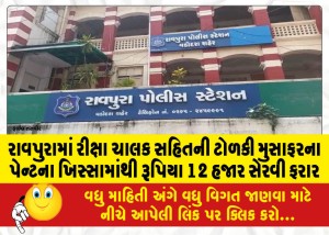 રાવપુરામાં રીક્ષા ચાલક સહિતની ટોળકી મુસાફરના પેન્ટના ખિસ્સામાંથી રૂપિયા 12 હજાર સેરવી ફરાર