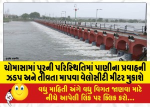 ચોમાસામાં પૂરની પરિસ્થિતિમાં પાણીના પ્રવાહની ઝડપ અને તીવ્રતા માપવા વેલોસીટી મીટર મુકાશે