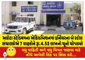 અકોટા સ્ટેડિયમના એક્ઝિબિશનમાં ફર્નિચરના બે સ્ટોલ સંચાલકોએ 7 ગ્રાહકોને રૂા.4.52 લાખનો ચૂનો ચોપડ્યો