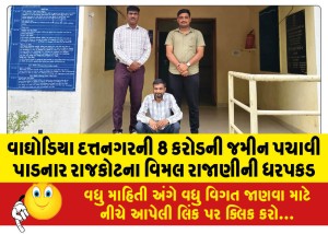 વાઘોડિયા દત્તનગરની 8 કરોડની જમીન પચાવી પાડનાર રાજકોટના વિમલ રાજાણીની ધરપકડ