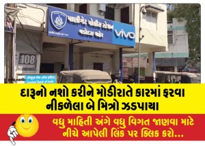 દારૂનો નશો કરીને મોડીરાતે કારમાં ફરવા નીકળેલા બે મિત્રો ઝડપાયા