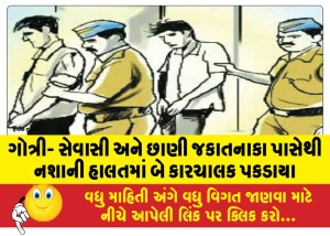 ગોત્રી- સેવાસી અને છાણી જકાતનાકા પાસેથી નશાની હાલતમાં બે કારચાલક પકડાયા