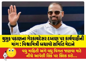 યુસુફ પઠાણના ગેરકાયદેસર દબાણ પર કાર્યવાહીની માંગ : વિશ્વામિત્રી બચાવો સમિતિ મેદાને