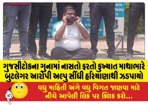ગુજસીટોકના ગુનામાં નાસતો ફરતો કુખ્યાત માથાભારે બુટલેગર આરોપી અલ્પુ સીંધી હરિયાણાથી ઝડપાયો