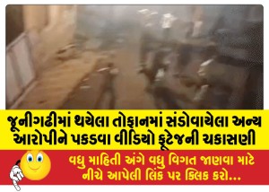 જૂનીગઢીમાં થયેલા તોફાનમાં સંડોવાયેલા અન્ય આરોપીને પકડવા વીડિયો ફૂટેજની ચકાસણી