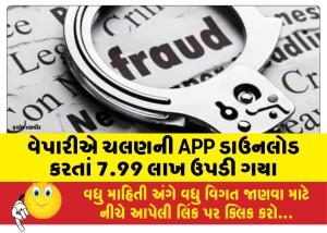 વેપારીએ ચલણની APP ડાઉનલોડ કરતાં 7.99 લાખ ઉપડી ગયા