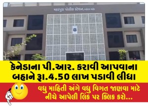 કેનેડાના પી.આર. કરાવી આપવાના બહાને રૂા.4.50 લાખ પડાવી લીધા