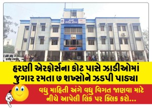 હરણી એરફોર્સના કોટ પાસે ઝાડીઓમાં જુગાર રમતા ૭ શખ્સોને ઝડપી પાડ્યા
