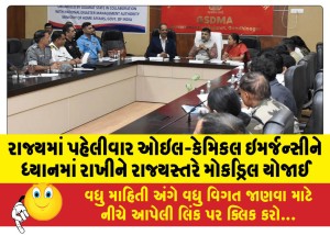 રાજ્યમાં પહેલીવાર ઓઇલ-કેમિકલ ઇમર્જન્સીને ધ્યાનમાં રાખીને રાજ્યસ્તરે મોકડ્રિલ યોજાઈ