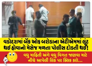 વડોદરામાં બેંક ઓફ બરોડાના એટીએમમાં લૂંટ થઇ હોવાનો મેસેજ મળતા પોલીસ દોડતી થઈ!