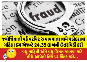 જ્યોર્જિયાની વર્ક પરમિટ અપાવવાના નામે વડોદરાના મહિલા ઠગ એજન્ટે 24.35 લાખની છેતરપિંડી કરી