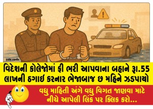 વિદેશની કોલેજોમાં ફી ભરી આપવાના બહાને રૂા.55 લાખની ઠગાઇ કરનાર ભેજાબાજ છ મહિને ઝડપાયો