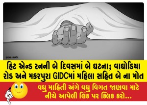 હિટ એન્ડ રનની બે દિવસમાં બે ઘટના; વાઘોડિયા રોડ અને મકરપુરા GIDCમાં મહિલા સહિત બે ના મોત