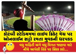 કોટંબી સ્ટેડિયમમાં લાઇવ ક્રિકેટ મેચ પર ઓનલાઈન સટ્ટો રમતા યુવકની ધરપકડ