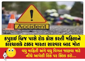 MailVadodara.com - Woman-crossing-road-near-Kapurai-Bridge-dies-after-being-hit-by-car