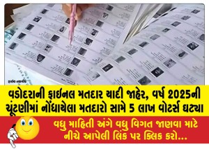 MailVadodara.com - Vadodaras-final-voter-list-released-5-lakh-voters-less-than-registered-voters-in-2025-elections