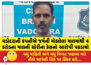 MailVadodara.com - Accused-arrested-in-case-of-theft-of-goods-worth-Rs-4-crore-from-goods-sent-by-Vadodara-company-to-Germany