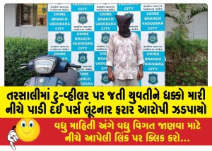 MailVadodara.com - The-absconding-accused-who-pushed-a-girl-riding-a-two-wheeler-down-and-robbed-her-of-her-purse-in-Tarsali-has-been-arrested