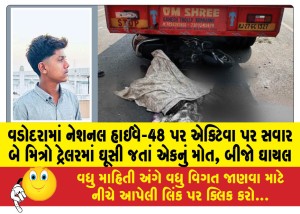 MailVadodara.com - One-died-another-injured-when-two-friends-riding-an-Activa-crashed-into-a-trailer-on-National-Highway-48-in-Vadodara