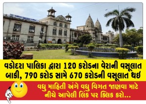 MailVadodara.com - Vadodara-Municipality-has-pending-tax-collection-of-Rs-120-crore-against-Rs-790-crore-Rs-670-crore-has-been-collected