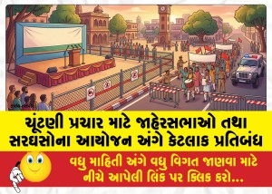 ચૂંટણી પ્રચાર માટે જાહેરસભાઓ તથા સરઘસોના આયોજન અંગે કેટલાક પ્રતિબંધ