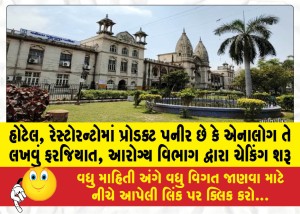 હોટેલ, રેસ્ટોરન્ટોમાં પ્રોડક્ટ પનીર છે કે એનાલોગ તે લખવું ફરજિયાત, આરોગ્ય વિભાગ દ્વારા ચેકિંગ શરૂ